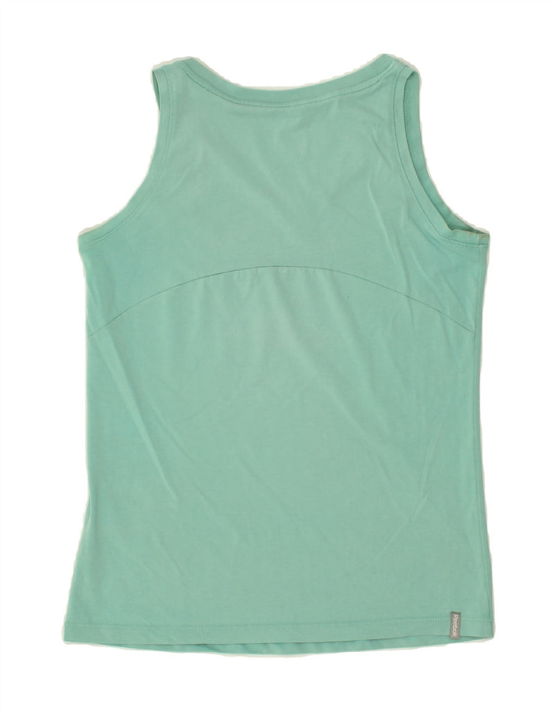 REEBOK Womens Vest Top UK 14 Medium Green Polyester | Vintage Reebok | Thrift | Second-Hand Reebok | Used Clothing | Messina Hembry 