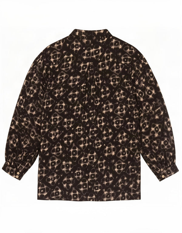 Toast Womens Oversized Shirt Blouse UK 12 Medium Black Geometric Viscose