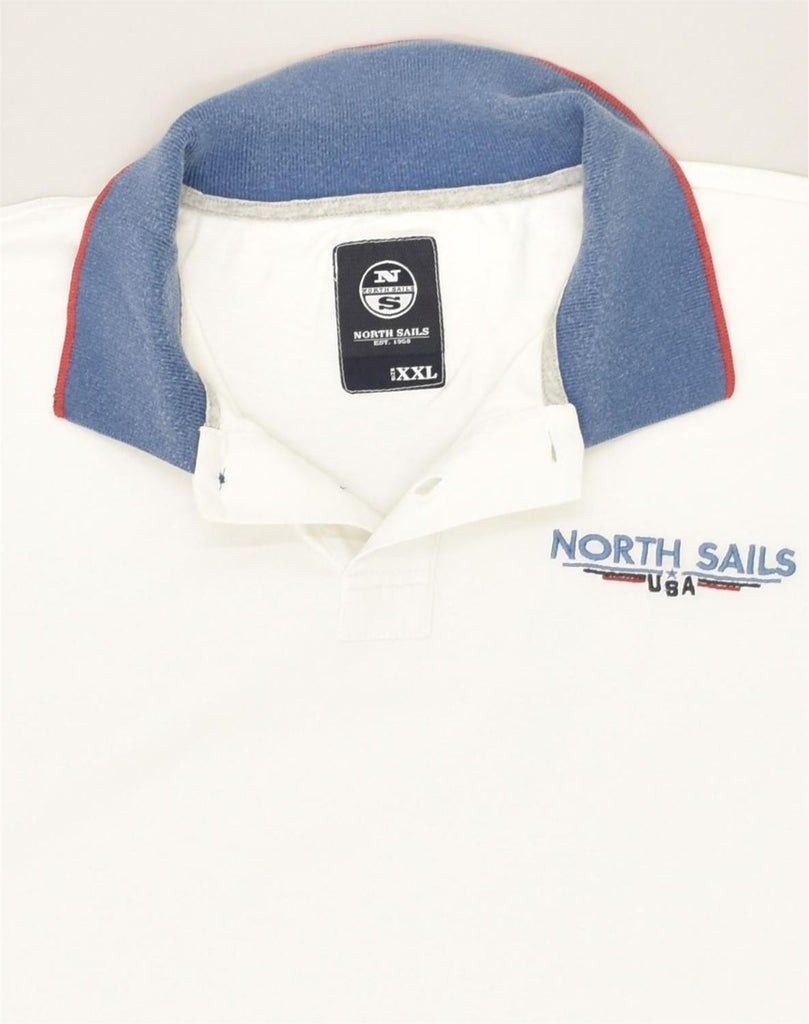 NORTH SAILS Mens Polo Shirt 2XL White Cotton | Vintage North Sails | Thrift | Second-Hand North Sails | Used Clothing | Messina Hembry 