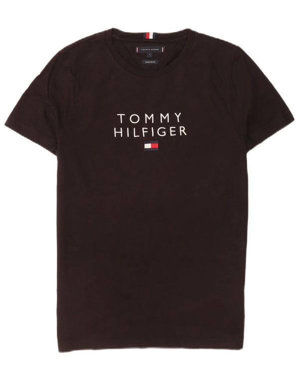 Tommy Hilfiger Mens Graphic T-Shirt Top Small Black Cotton