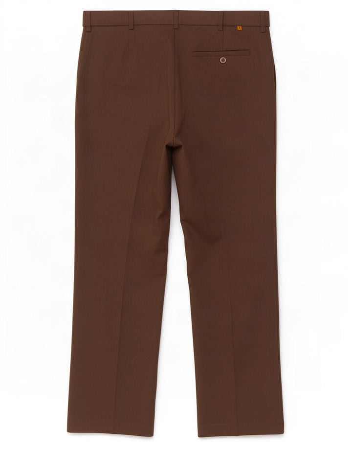 Farah Mens Straight Casual Trousers W34 L33 Brown Polyester