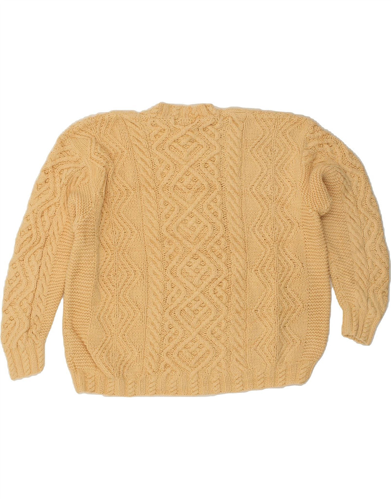 EDDIE BAUER Womens Oversized Crew Neck Jumper Sweater UK 14 Medium Yellow | Vintage Eddie Bauer | Thrift | Second-Hand Eddie Bauer | Used Clothing | Messina Hembry 