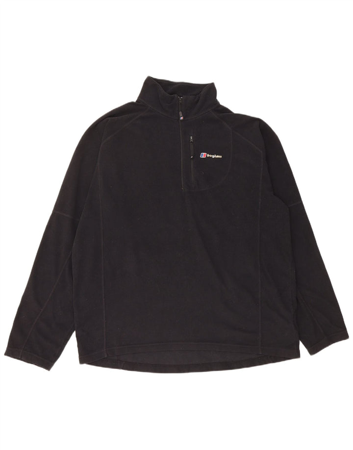 Berghaus Mens Zip Neck Fleece Jumper 2XL Black Polyester