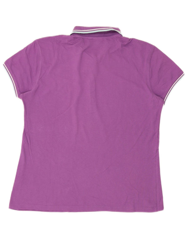 DIADORA Womens Polo Shirt UK 20 2XL Purple Cotton