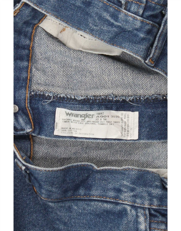 Wrangler Mens Straight Jeans W32 L34 Blue Cotton