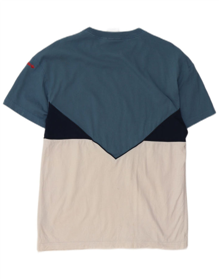 Adidas Mens T-Shirt Top Small Blue Colourblock Cotton