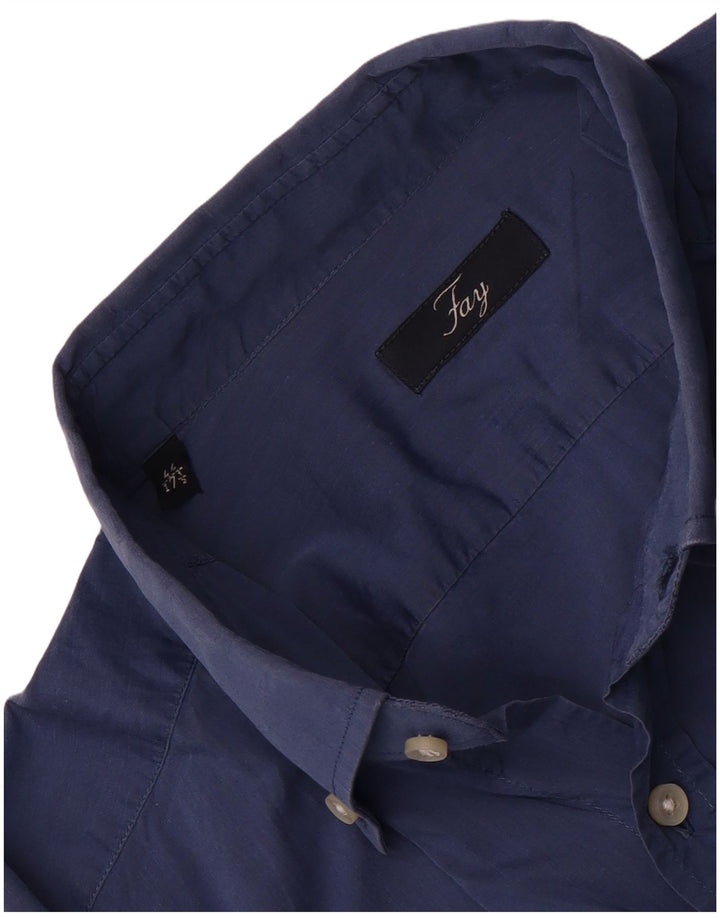 Fay Mens Shirt Size 44 17 1/2 XL Blue