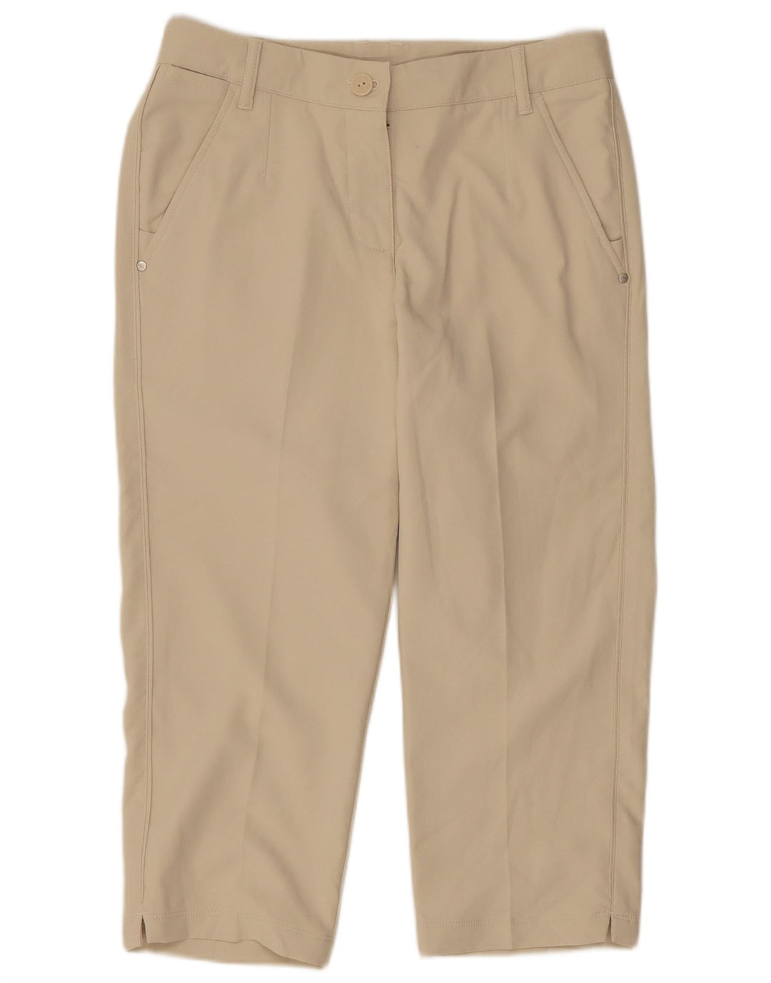 Puma Womens Capri Trousers W28 L20 Beige Polyester