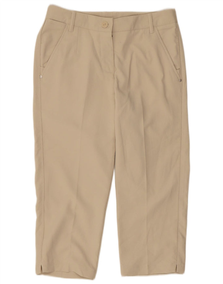 Puma Womens Capri Trousers W28 L20 Beige Polyester