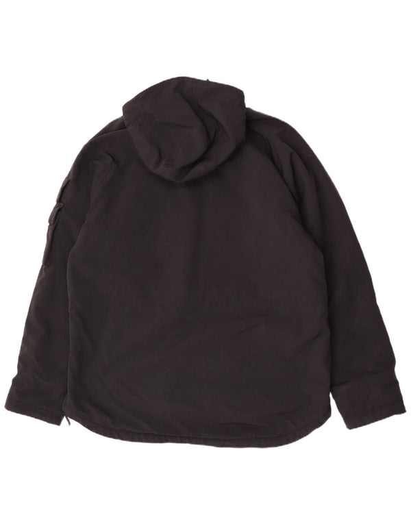 Woolrich Mens Graphic Hooded Anorak Jacket UK 42 XL Black Colourblock Nylon