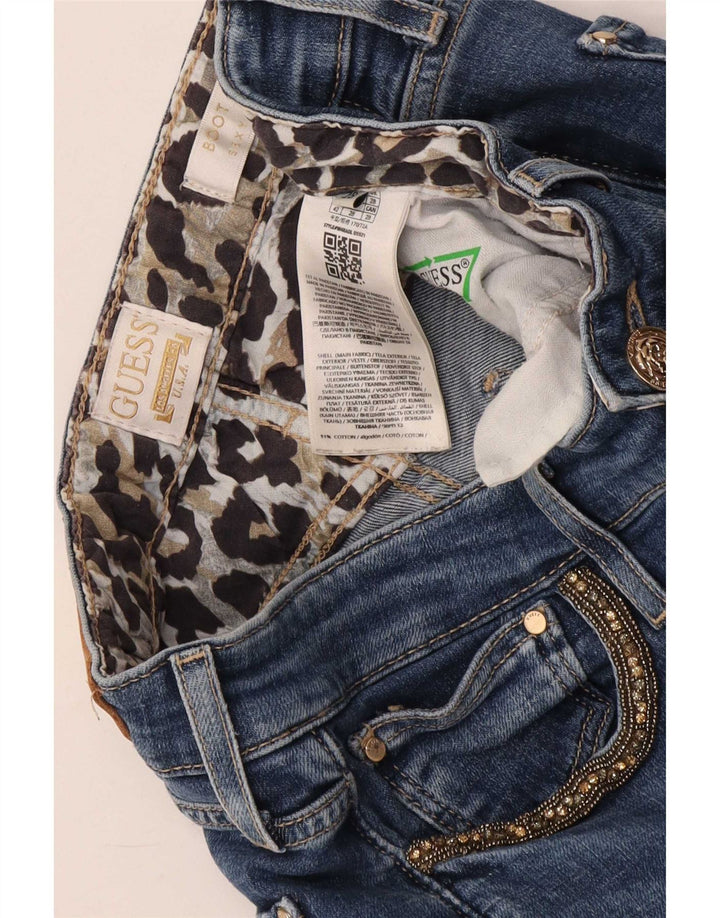 Guess Womens High Rise Bootcut Jeans W28 L28 Blue Cotton