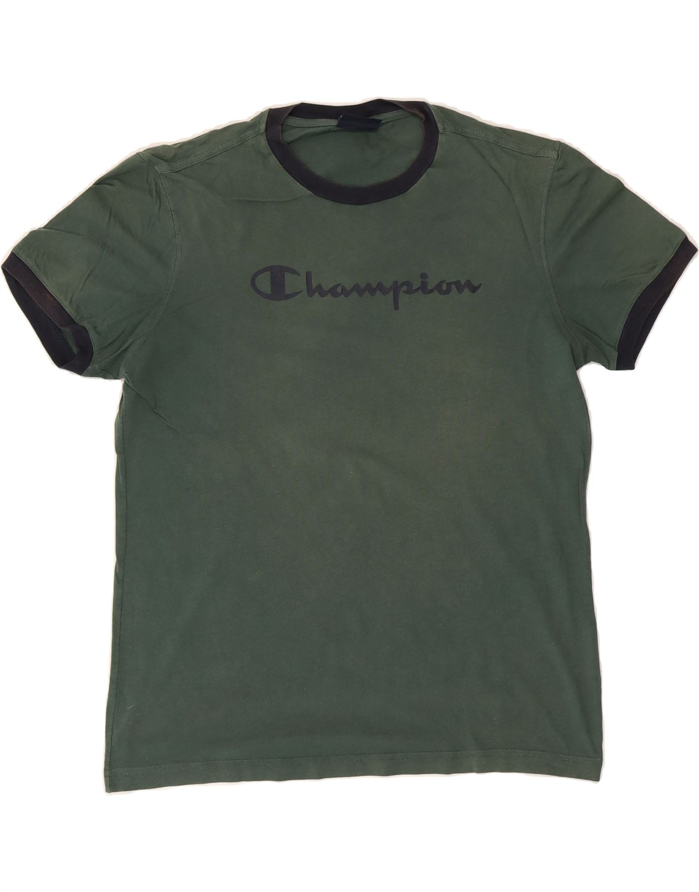 CHAMPION Mens Graphic T-Shirt Top Medium Green Cotton Vintage Champion and Second-Hand Champion from Messina Hembry 