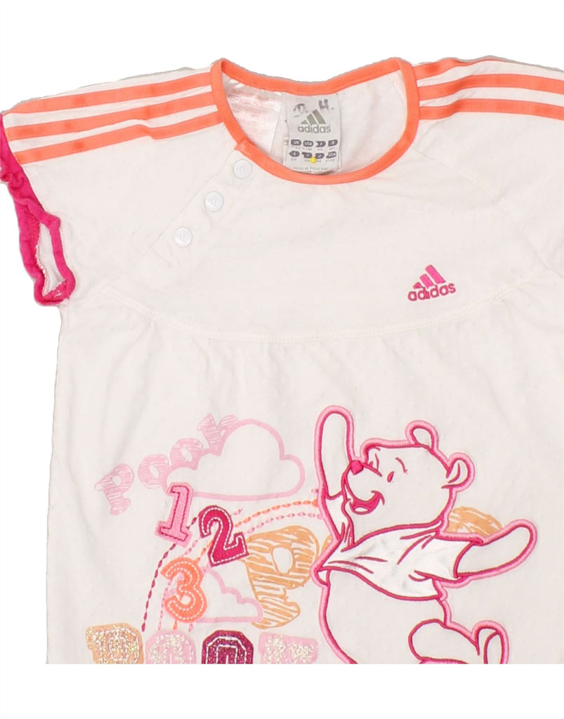 ADIDAS Girls Graphic T-Shirt Top 3-4 Years White Cotton | Vintage Adidas | Thrift | Second-Hand Adidas | Used Clothing | Messina Hembry 