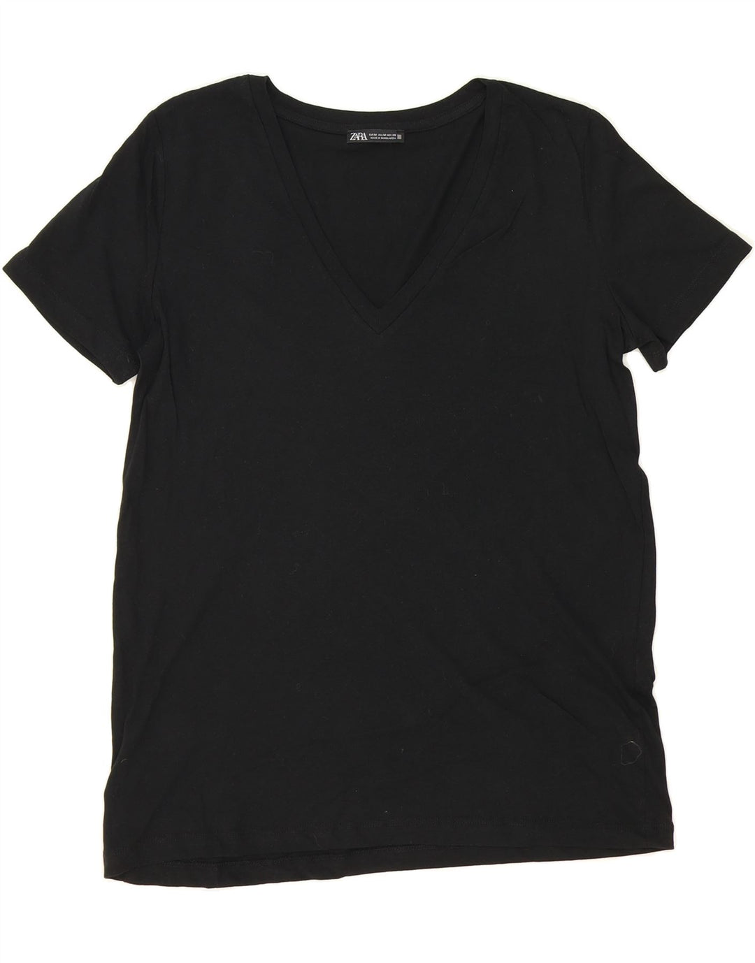 ZARA Womens T-Shirt Top UK 14 Medium Black Vintage Zara and Second-Hand Zara from Messina Hembry 