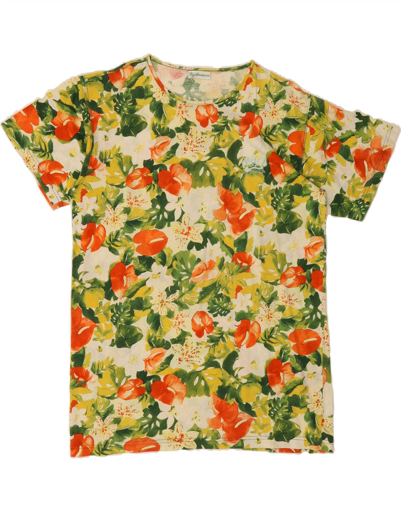 BY AMERICAN Womens T-Shirt Top UK 14 Large Multicoloured Floral Vintage By American and Second-Hand By American from Messina Hembry 