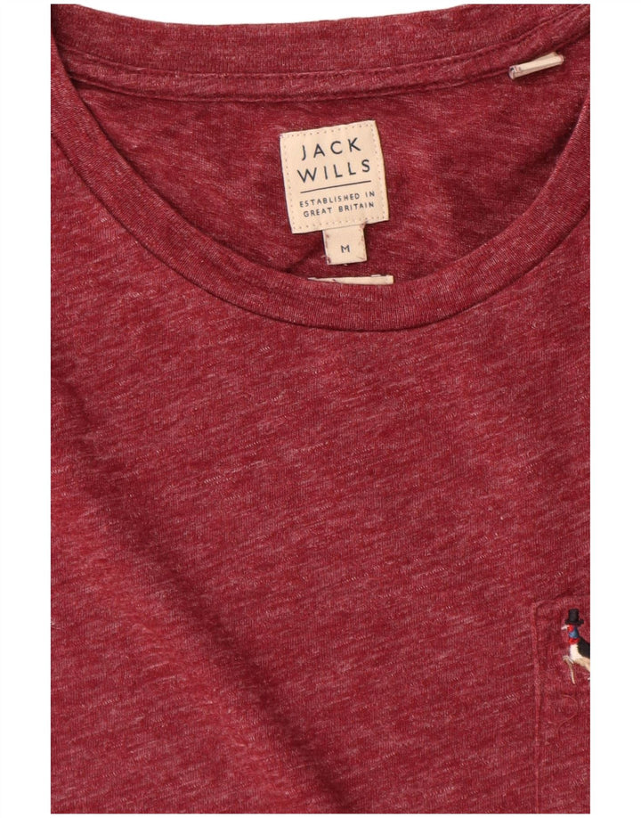 Jack Wills Mens T-Shirt Top Medium Burgundy Flecked Cotton