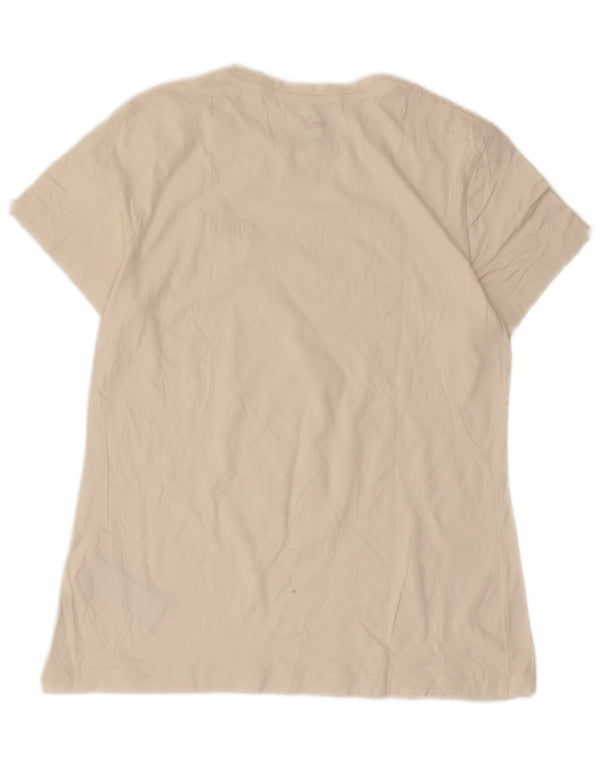 Puma Womens T-Shirt Top UK 12 Medium Beige Cotton