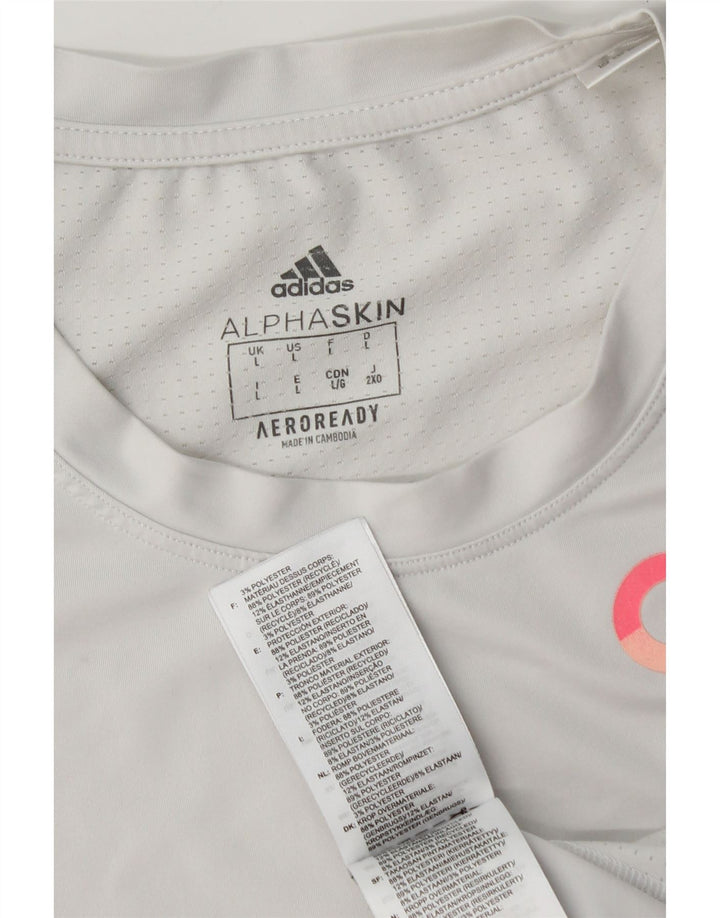 ADIDAS Mens Aeroready Graphic T-Shirt Top Large Grey Polyester
