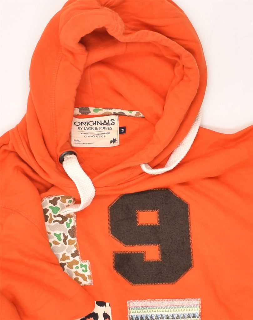 JACK & JONES Mens Graphic Hoodie Jumper Medium Orange | Vintage Jack & Jones | Thrift | Second-Hand Jack & Jones | Used Clothing | Messina Hembry 