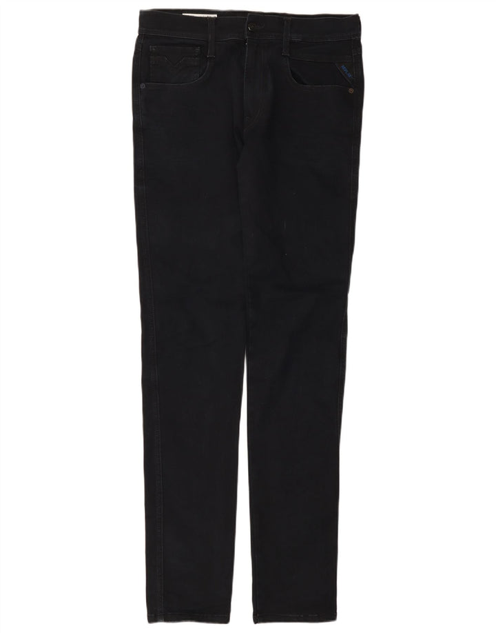 Replay Mens Slim Jeans W31 L34 Navy Blue Cotton