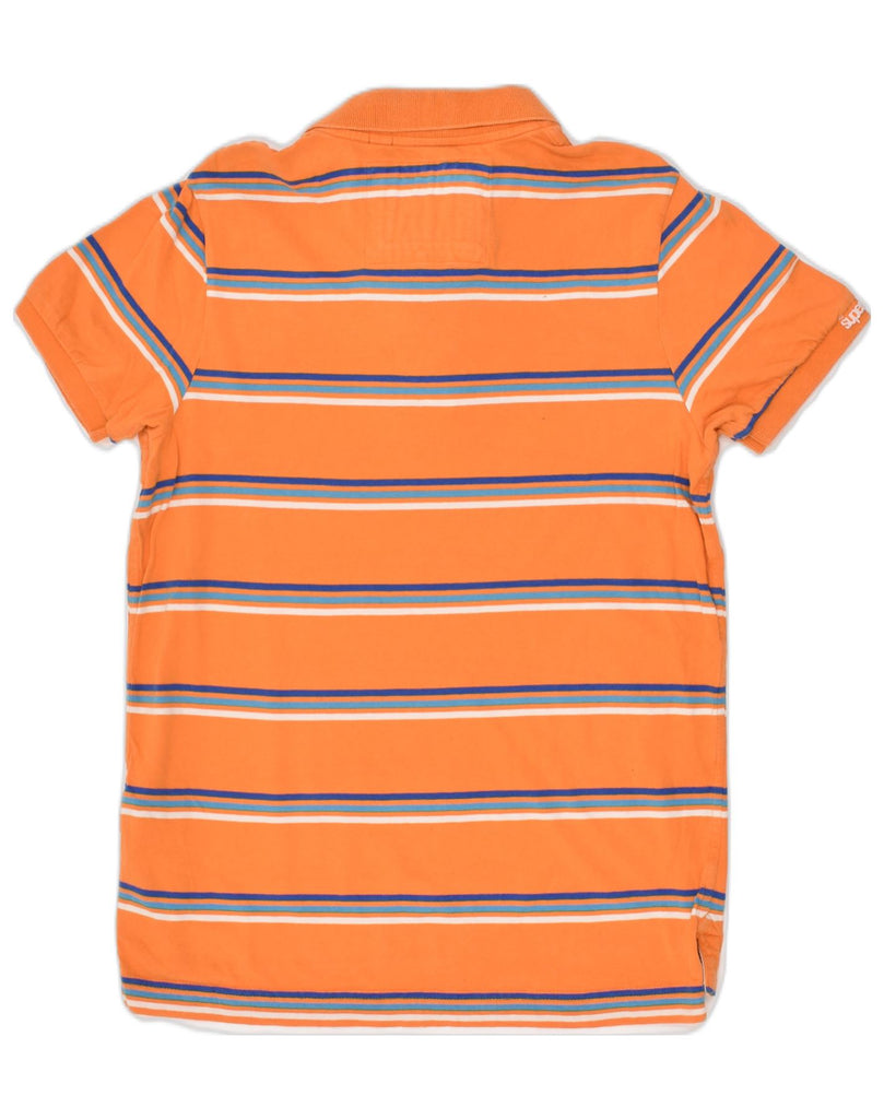 SUPERDRY Mens Polo Shirt Medium Orange Striped Cotton | Vintage Superdry | Thrift | Second-Hand Superdry | Used Clothing | Messina Hembry 