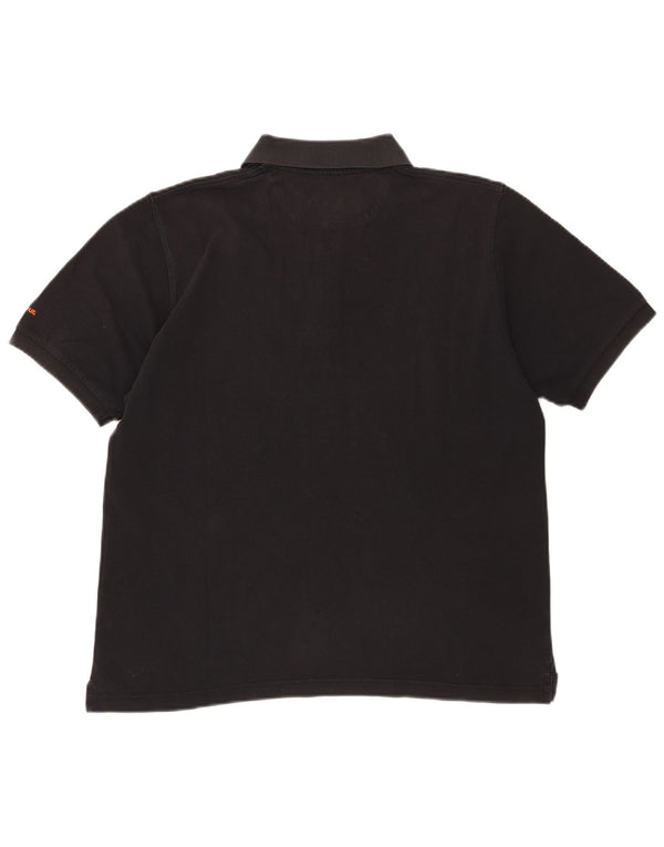 Barbour Mens Polo Shirt Medium Black Cotton