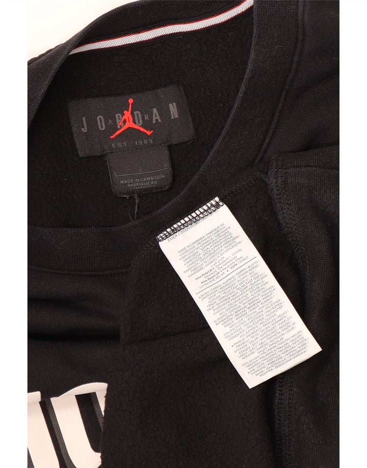Jordan Mens Graphic Sweatshirt Jumper Large Black Cotton