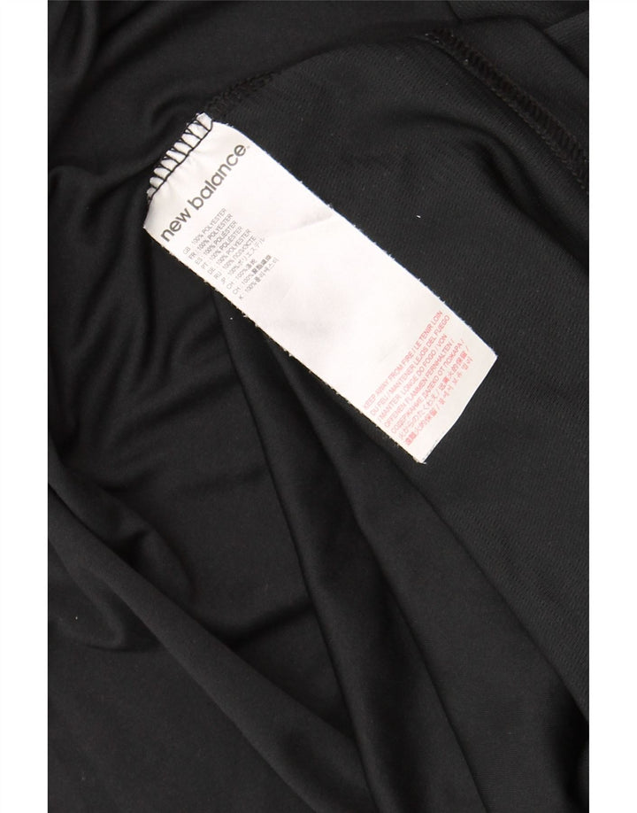 NEW BALANCE Mens Graphic T-Shirt Top Medium Black Polyester