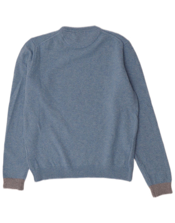 Sun68 Womens Crew Neck Jumper Sweater Large Blue Wool
