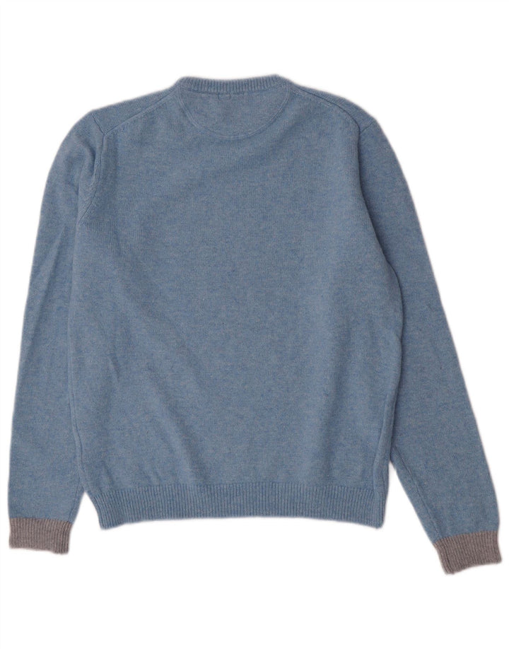 Sun68 Womens Crew Neck Jumper Sweater Large Blue Wool