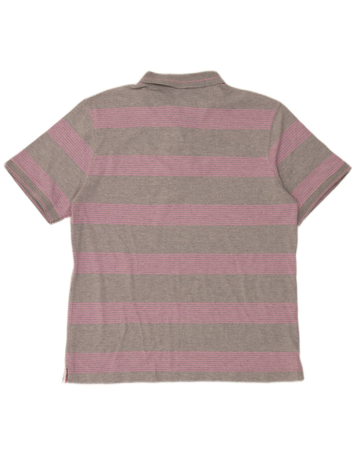 Champion Mens Polo Shirt XL Grey Striped Cotton