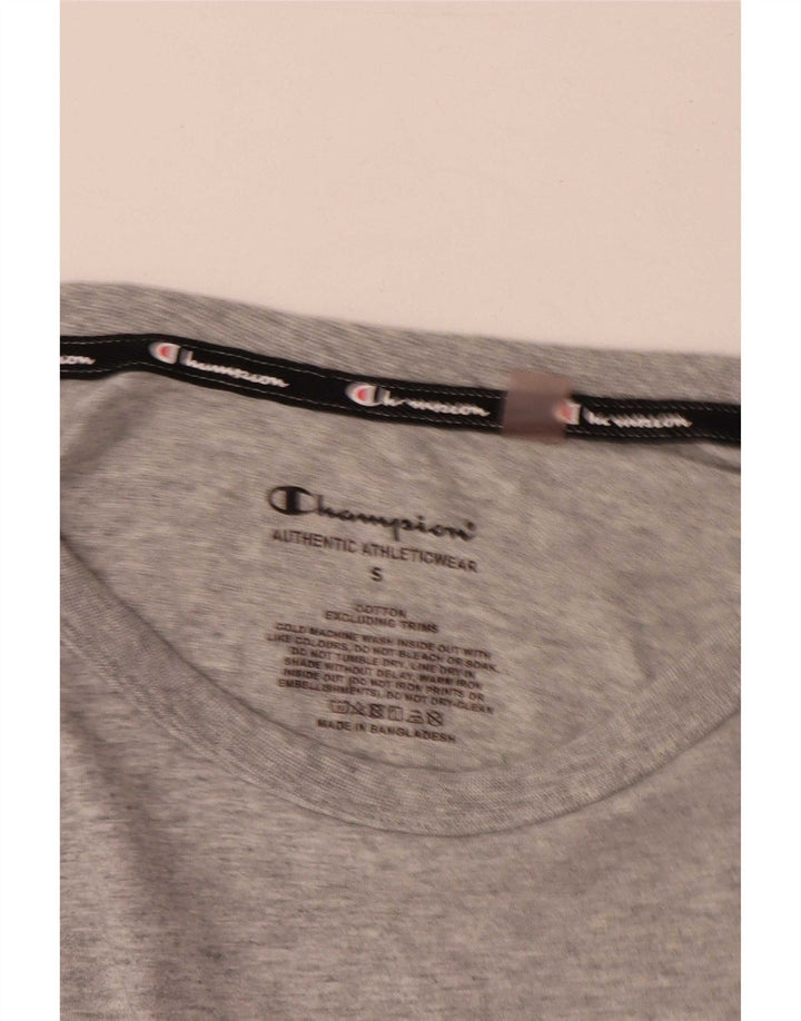 Champion Mens Graphic T-Shirt Top Small Grey Cotton