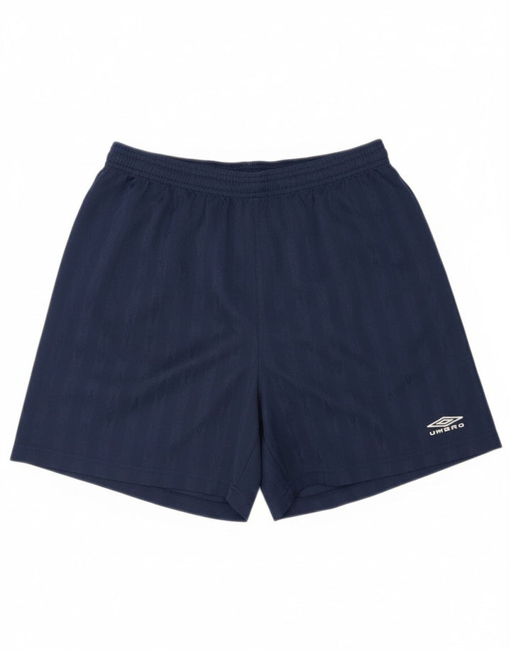 Umbro Mens Sport Shorts Large Navy Blue Striped Polyester