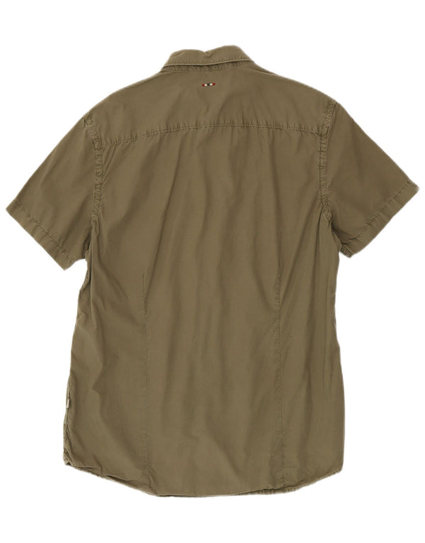 Napapijri Mens Geographic Short Sleeve Shirt XL Khaki