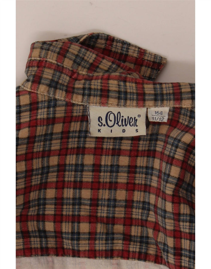 S.Oliver Boys Corduroy Shirt 11-12 Years Red Check Cotton