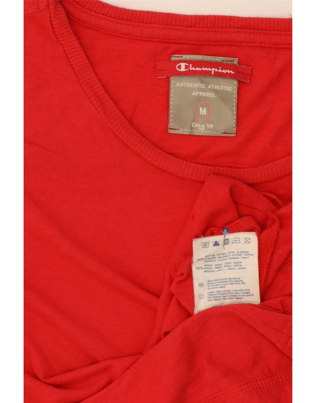 Champion Womens Easy Fit T-Shirt Top UK 12 Medium Red Cotton