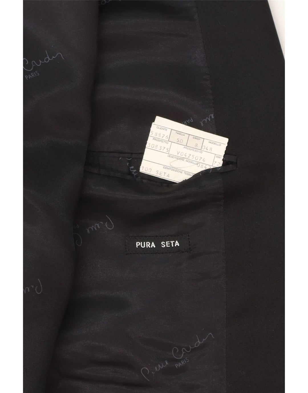 Pierre Cardin Mens Blazer Jacket IT 50 Large Black Geometric Classic