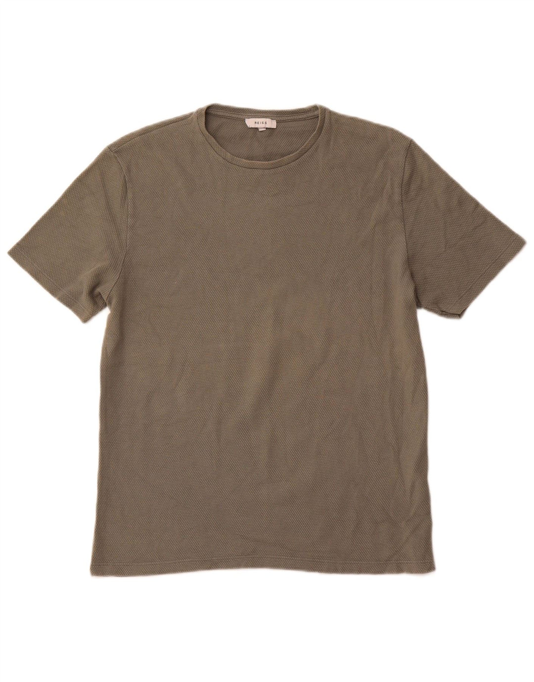 REISS Mens T-Shirt Top Large Green Cotton