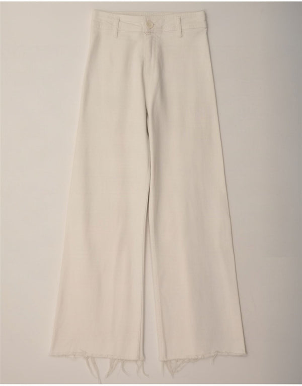 Zara Womens The Marine Wide Leg Straight Jeans EU 36 XS W26 L28 White