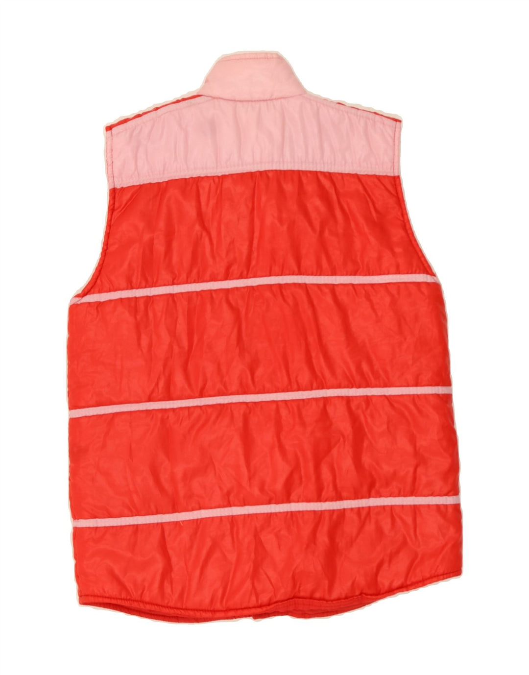 VINTAGE Mens Graphic Gilet UK 38 Medium Red Striped Polyester Vintage Vintage and Second-Hand Vintage from Messina Hembry 