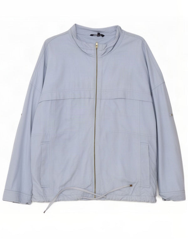 Marks & Spencer Womens Oversized Bomber Jacket UK 12 Medium Blue Viscose