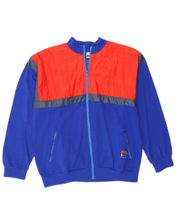 Sportful Mens Tracksuit Top Jacket IT 46 Small Blue Colourblock Cotton