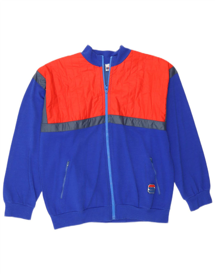 Sportful Mens Tracksuit Top Jacket IT 46 Small Blue Colourblock Cotton