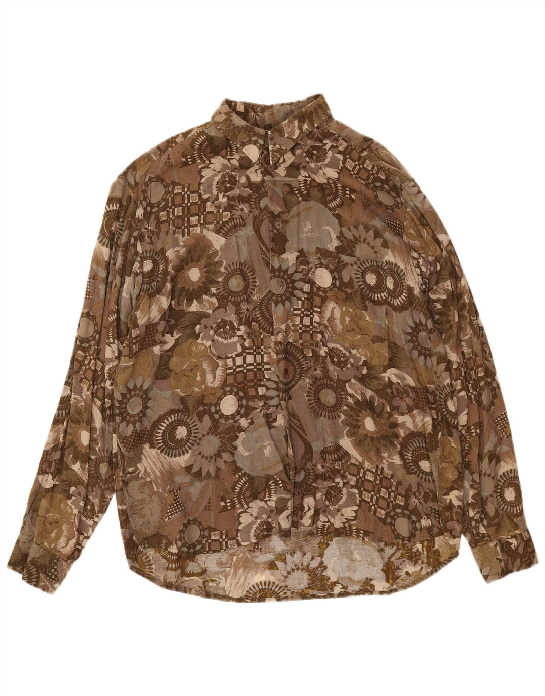 Compagnie Mens Shirt XL Brown Floral