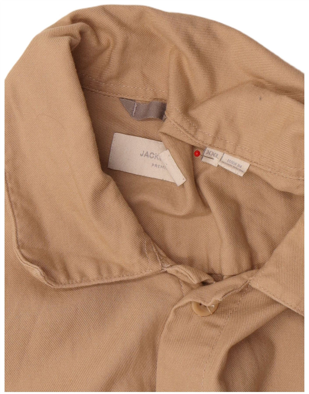 Jack & Jones Mens Shirt 2XL Beige Cotton