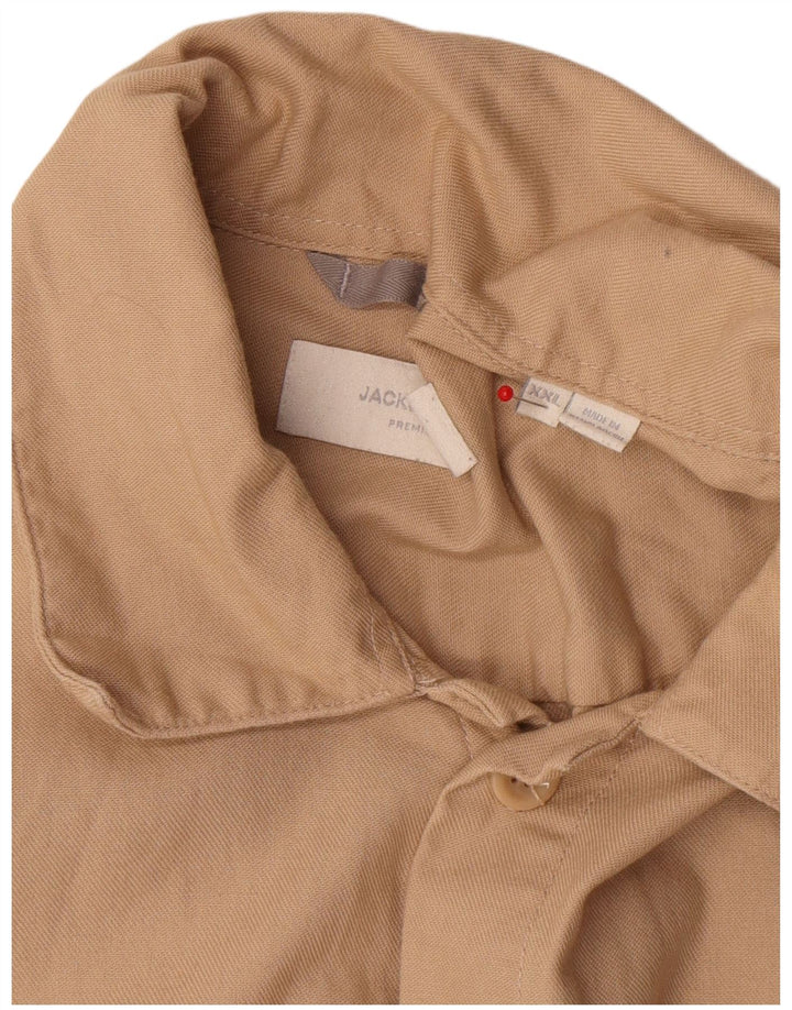 Jack & Jones Mens Shirt 2XL Beige Cotton