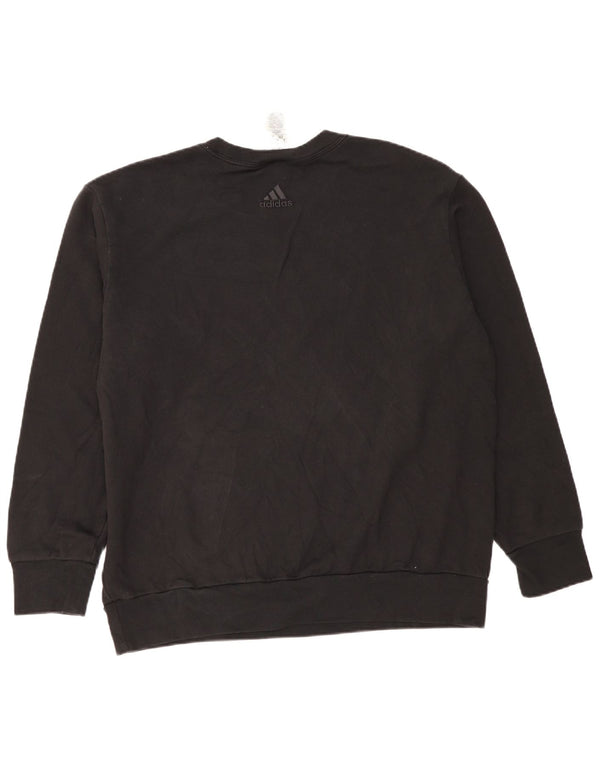 Adidas Mens Graphic Sweatshirt Jumper XL Black Cotton