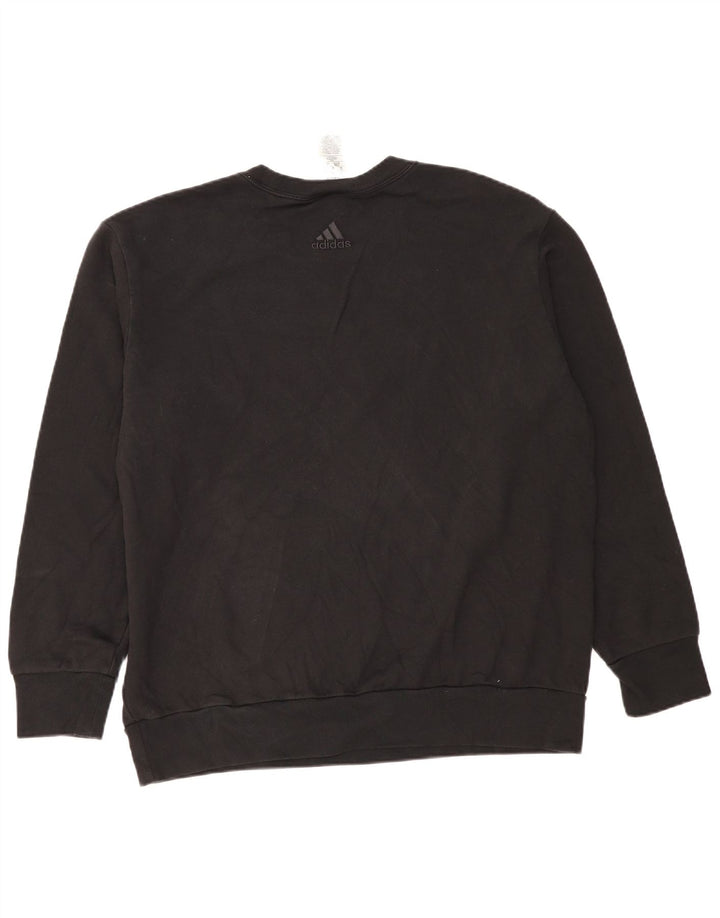 Adidas Mens Graphic Sweatshirt Jumper XL Black Cotton