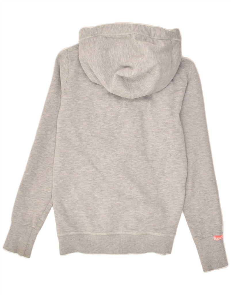 SUPERDRY Womens Zip Hoodie Sweater UK 10 Small Grey Cotton | Vintage Superdry | Thrift | Second-Hand Superdry | Used Clothing | Messina Hembry 