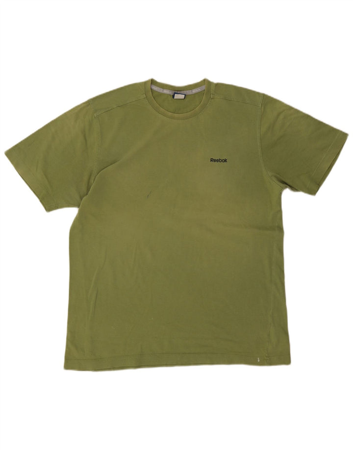 Reebok Mens T-Shirt Top Medium Green Cotton